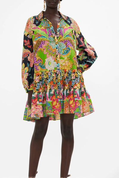 Tiered Shirt Dress - Sundowners In Sicily