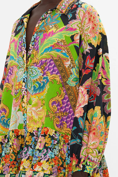 Tiered Shirt Dress - Sundowners In Sicily
