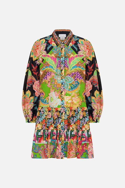 Tiered Shirt Dress - Sundowners In Sicily