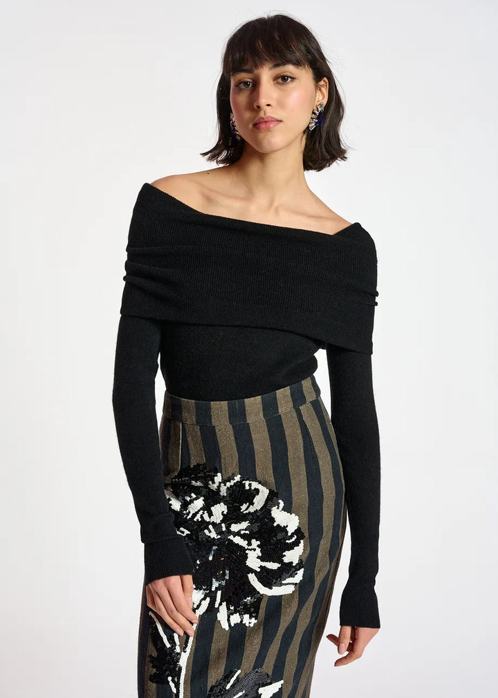 Off-the-Shoulder Knit Sweater - More Colors Available