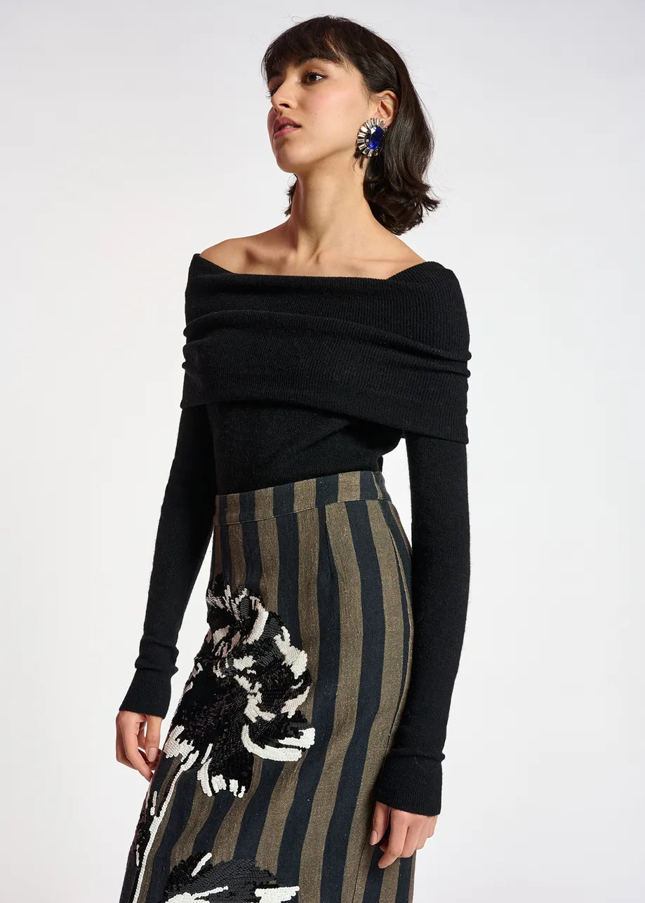 Off-the-Shoulder Knit Sweater - More Colors Available