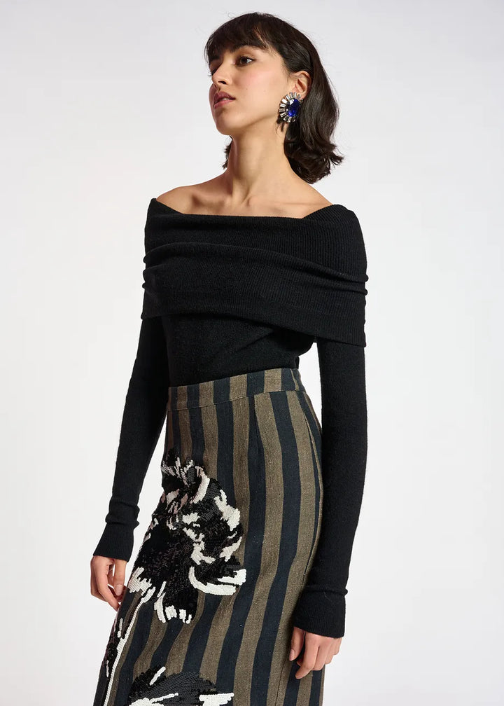 Off-the-Shoulder Knit Sweater - More Colors Available
