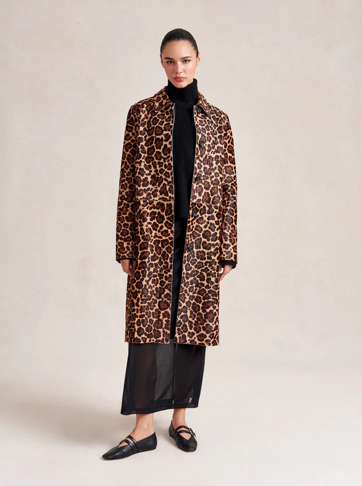 Caro Coat - Leopard Calf Hair