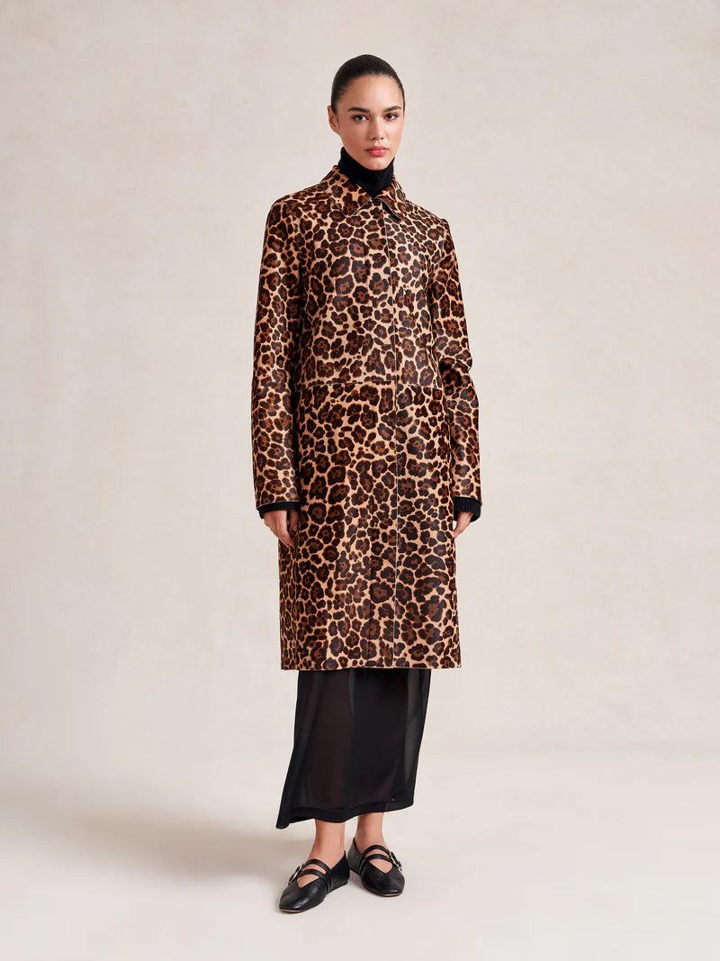 Caro Coat - Leopard Calf Hair