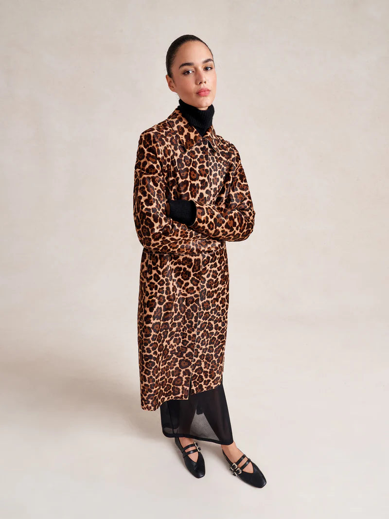 Caro Coat - Leopard Calf Hair