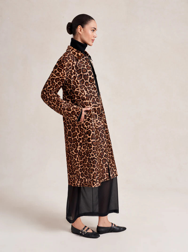Caro Coat - Leopard Calf Hair