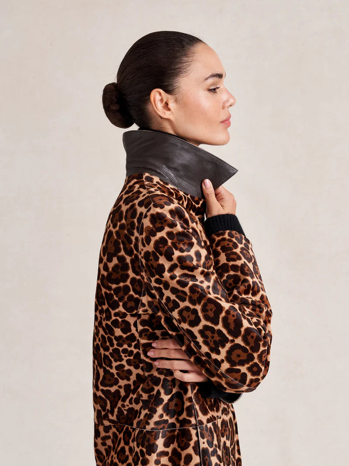 Caro Coat - Leopard Calf Hair