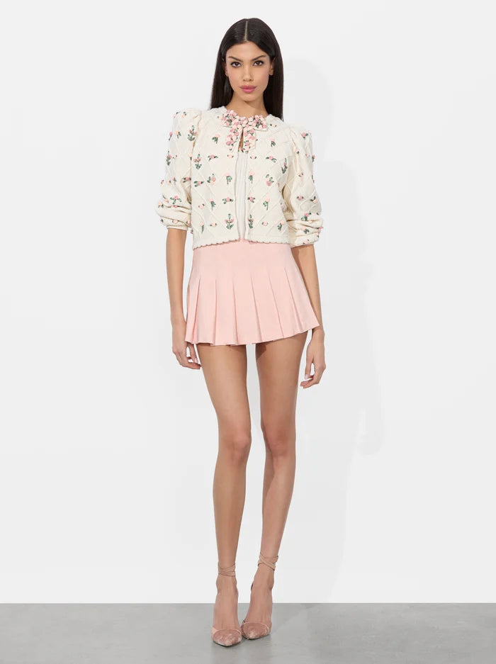 KITTY BOW CARDIGAN - Soft White Multi