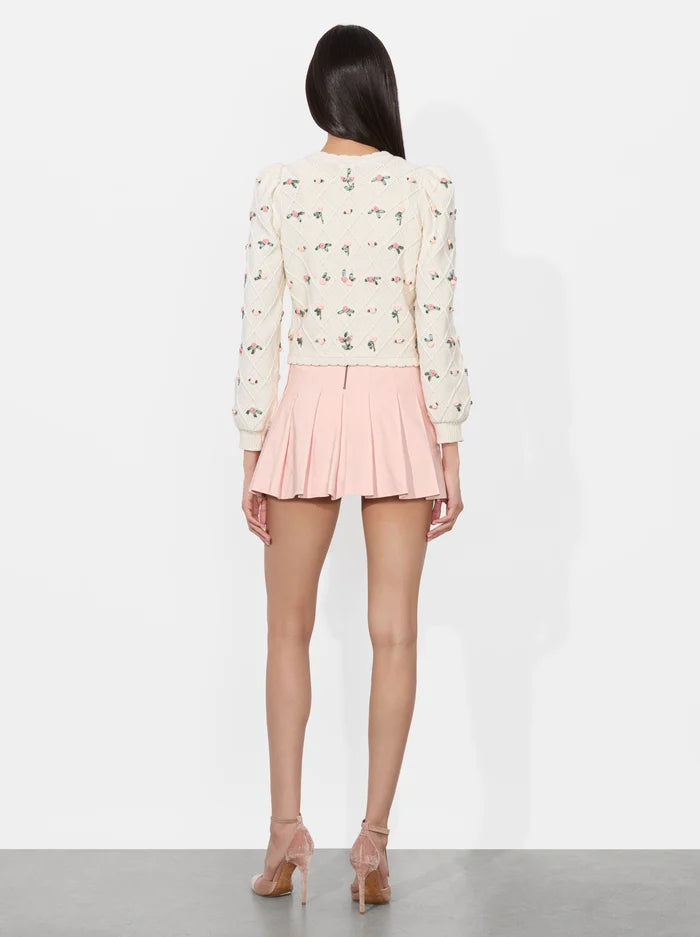 KITTY BOW CARDIGAN - Soft White Multi