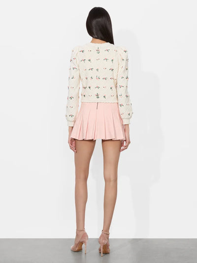 KITTY BOW CARDIGAN - Soft White Multi