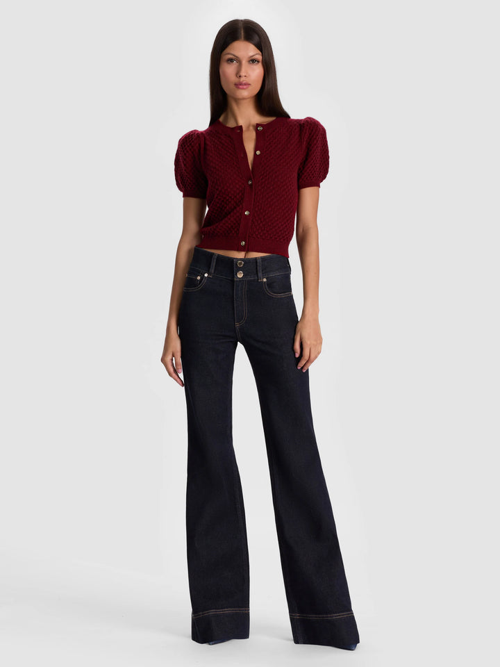 SABINE CASHMERE CARDIGAN - Oxblood