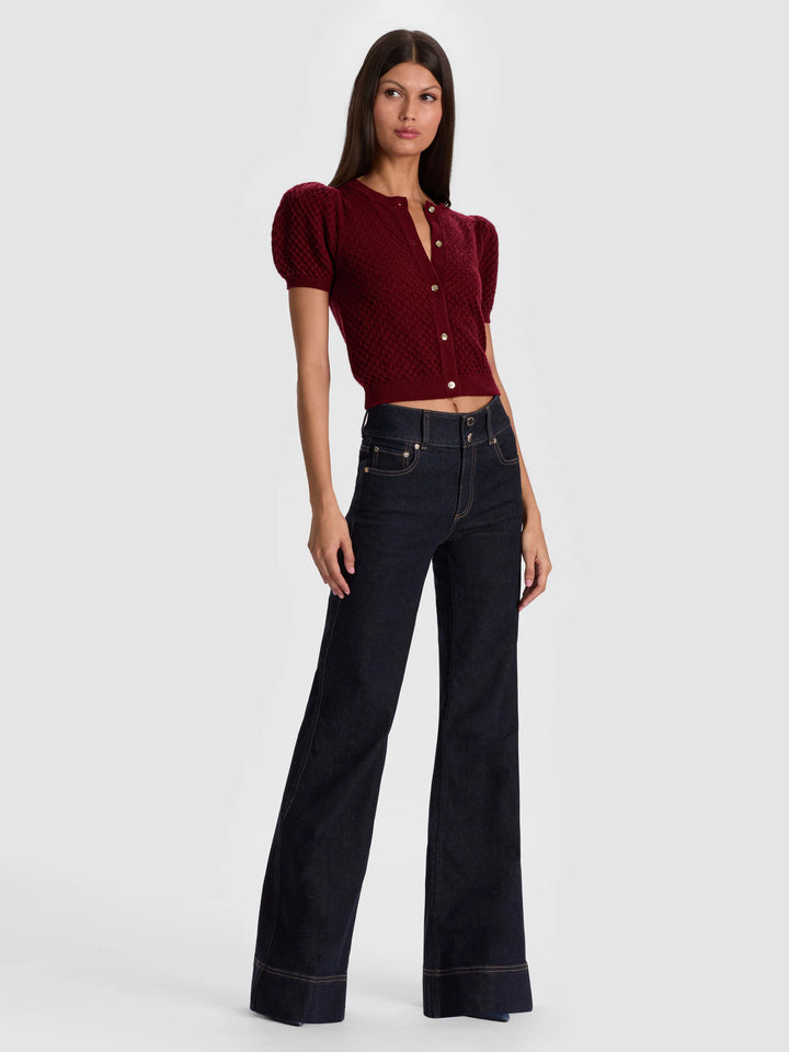 SABINE CASHMERE CARDIGAN - Oxblood