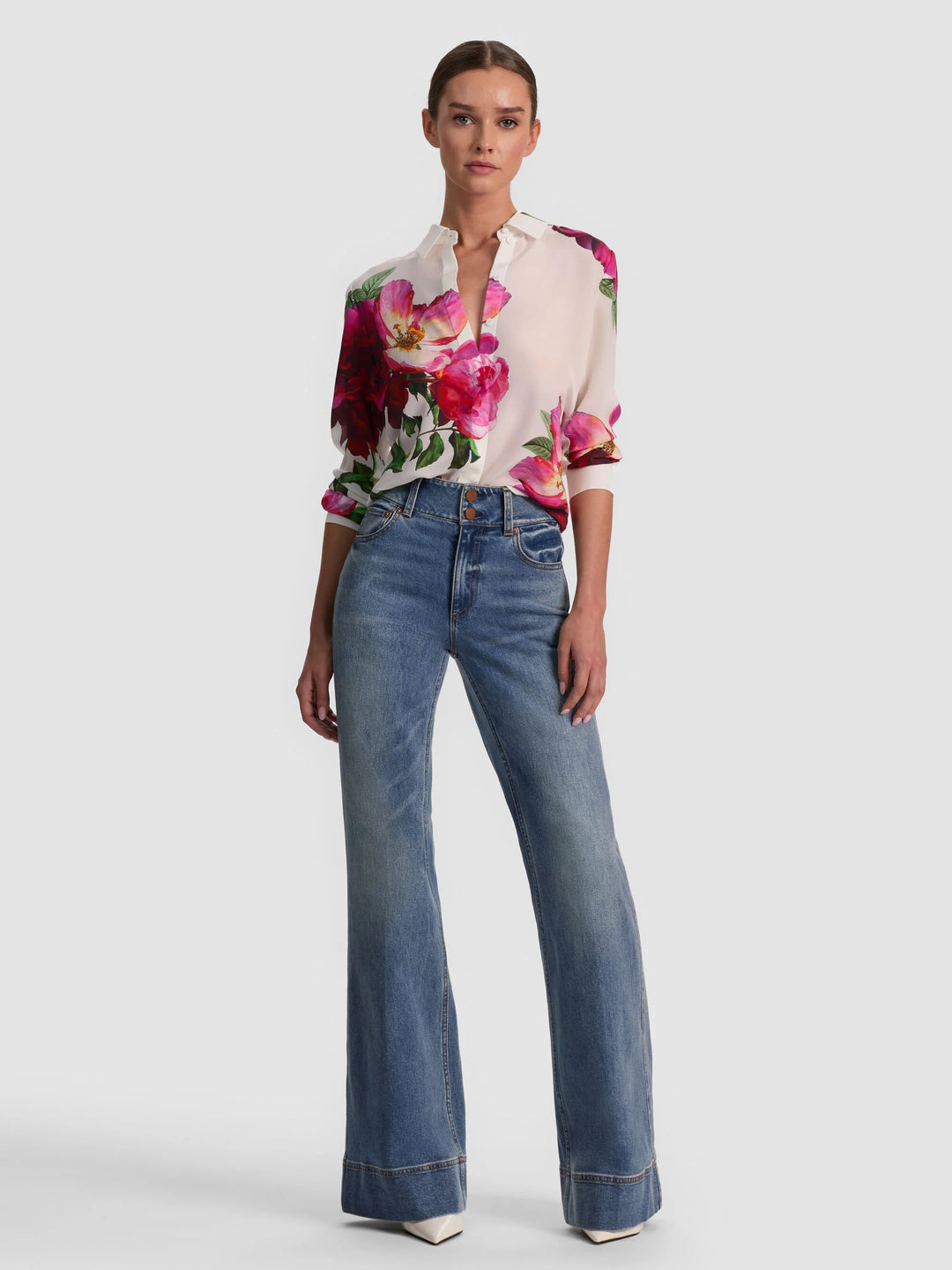 WILLA SILK BLOUSE - White Multi