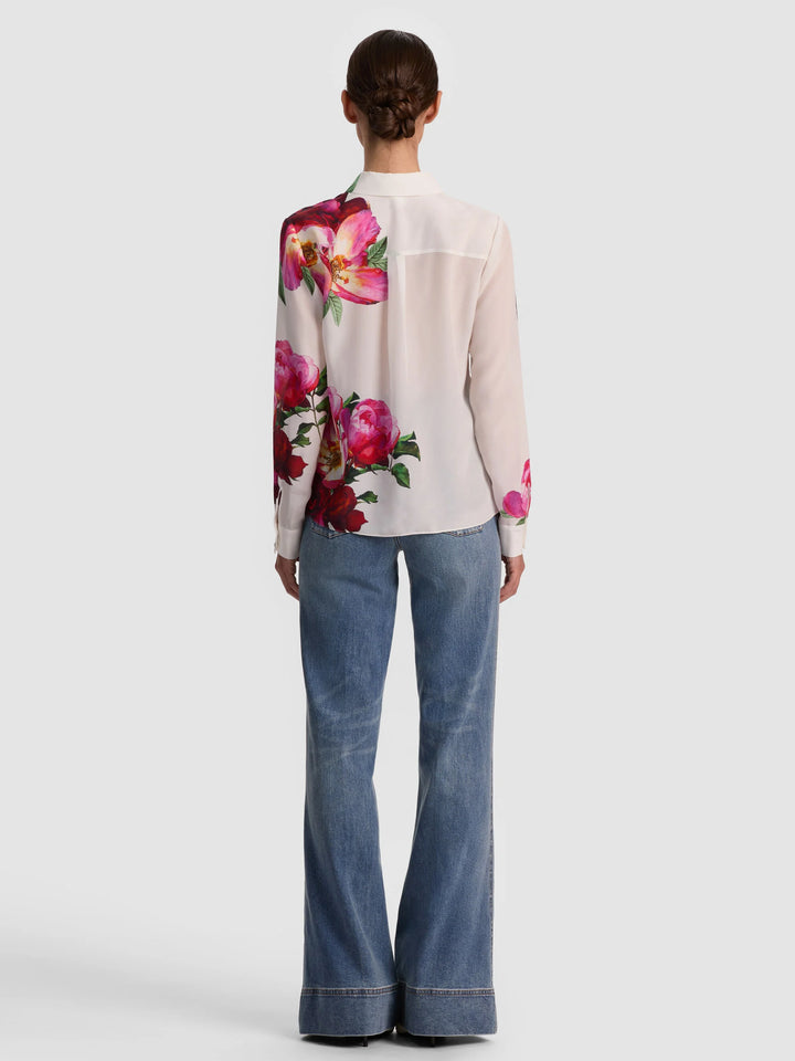 WILLA SILK BLOUSE - White Multi