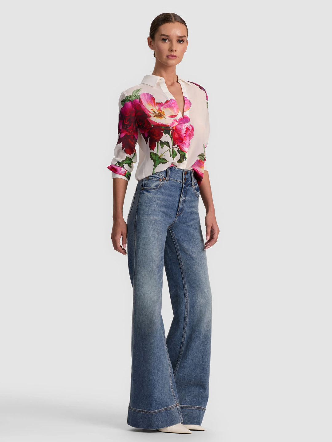WILLA SILK BLOUSE - White Multi