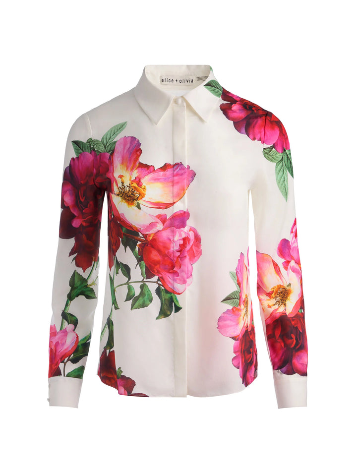 WILLA SILK BLOUSE - White Multi