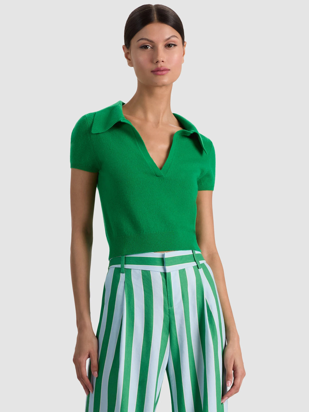 Andi Cap Sleeve Polo - Medium Green