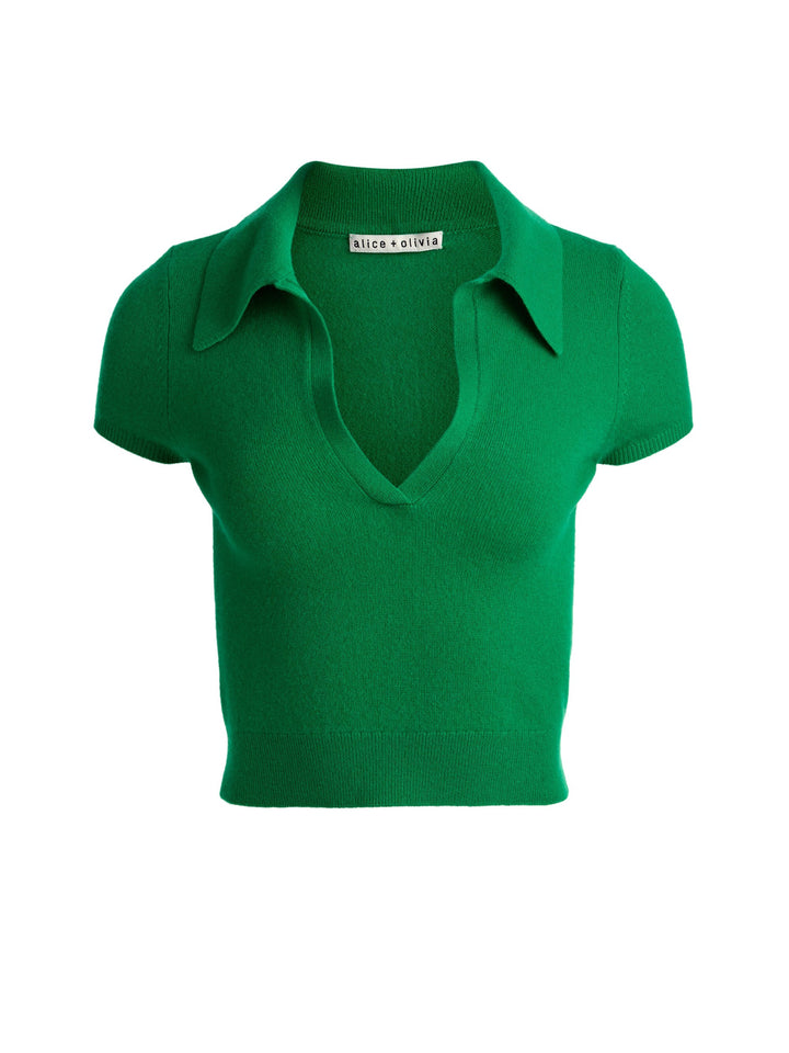 Andi Cap Sleeve Polo - Medium Green