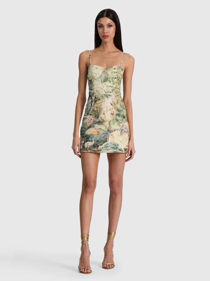 Nila Corset Mini Dress - Blue Multi