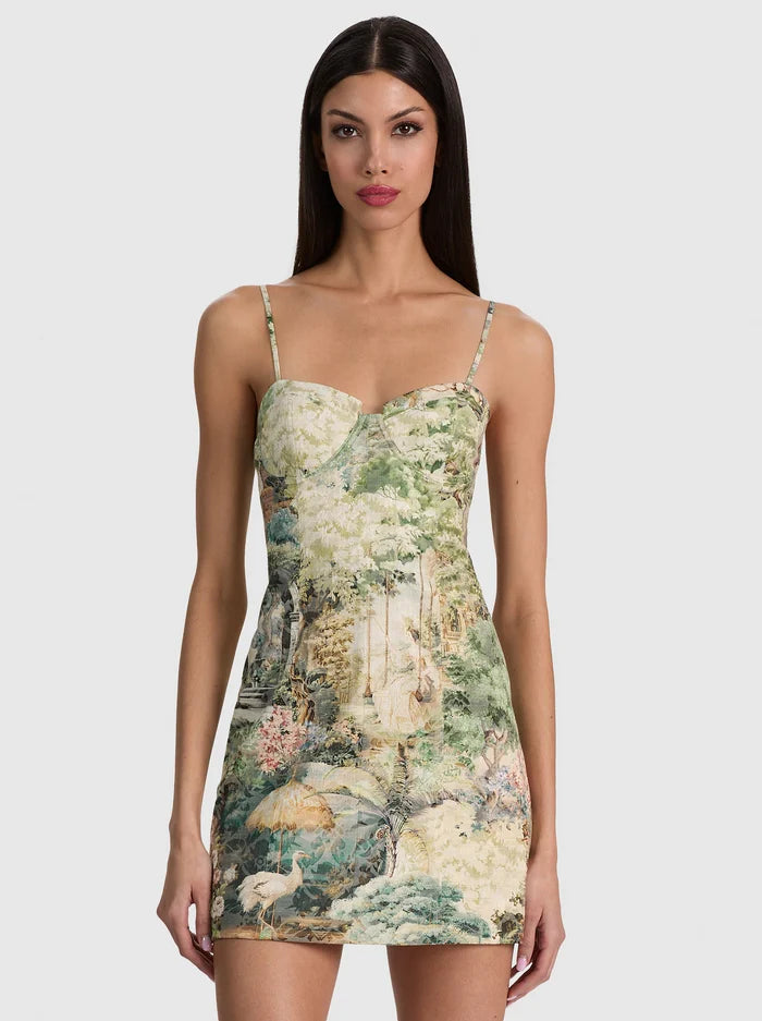Nila Corset Mini Dress - Blue Multi