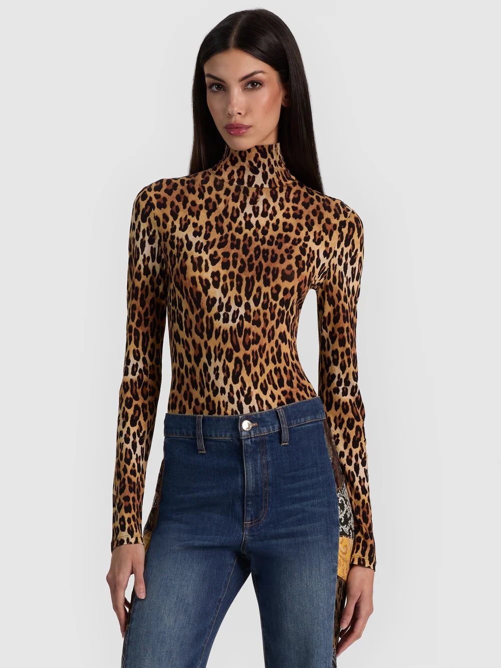 Delania Long Sleeve Turtleneck - Animal Print