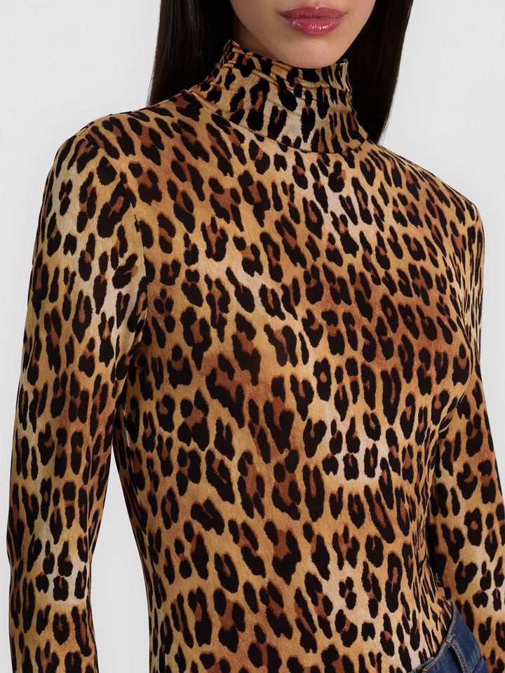 Delania Long Sleeve Turtleneck - Animal Print
