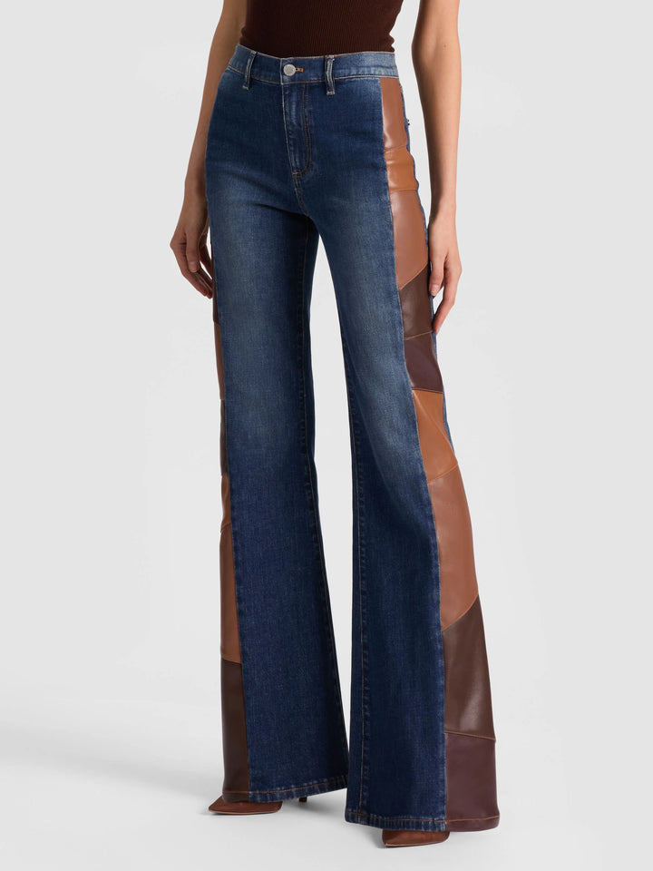 SB VEGAN PATCHWORK JEAN - Darby Vintage Blue/Dark Choc