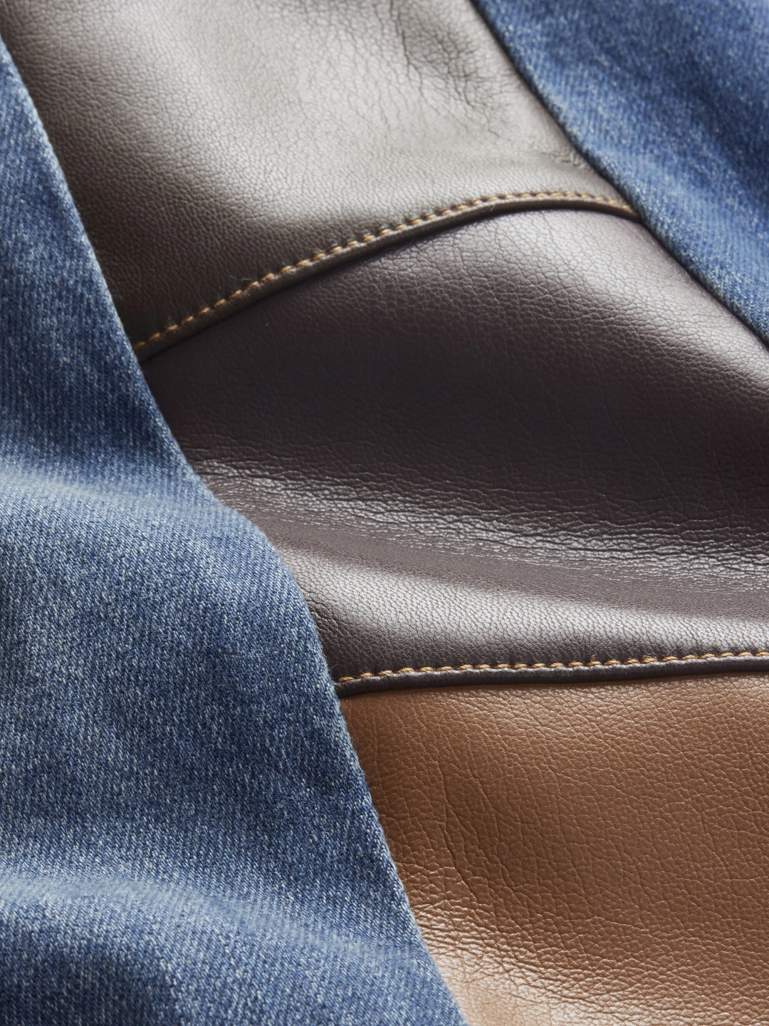 SB VEGAN PATCHWORK JEAN - Darby Vintage Blue/Dark Choc