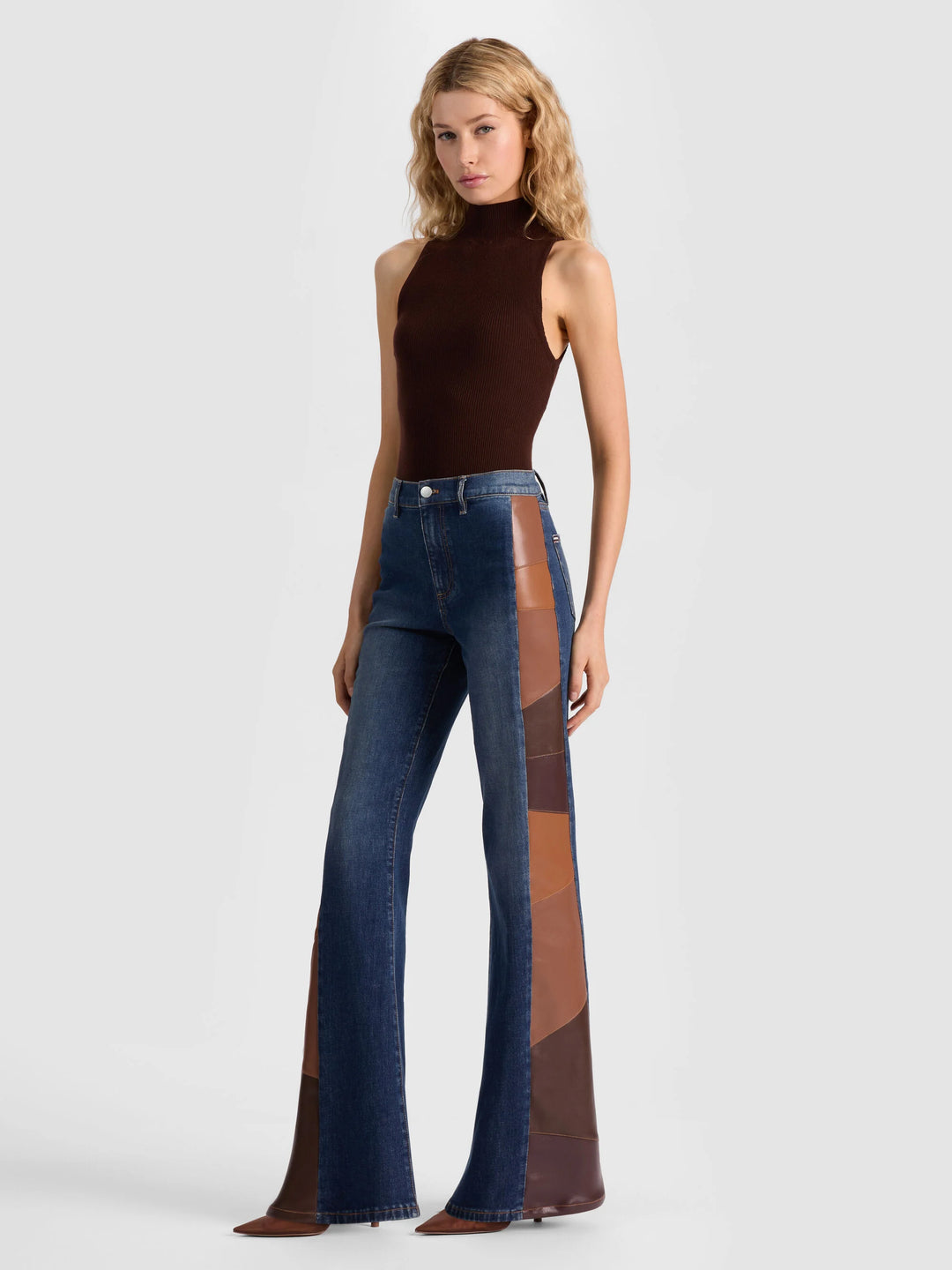 SB VEGAN PATCHWORK JEAN - Darby Vintage Blue/Dark Choc