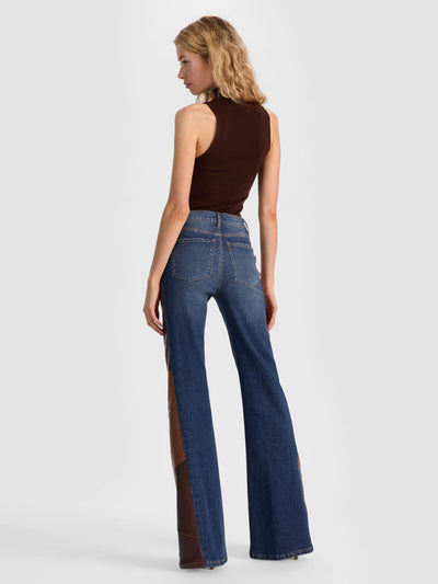 SB VEGAN PATCHWORK JEAN - Darby Vintage Blue/Dark Choc