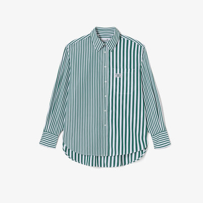 LACOSTE X BANDIER STRIPED COTTON POPLIN SHIRT