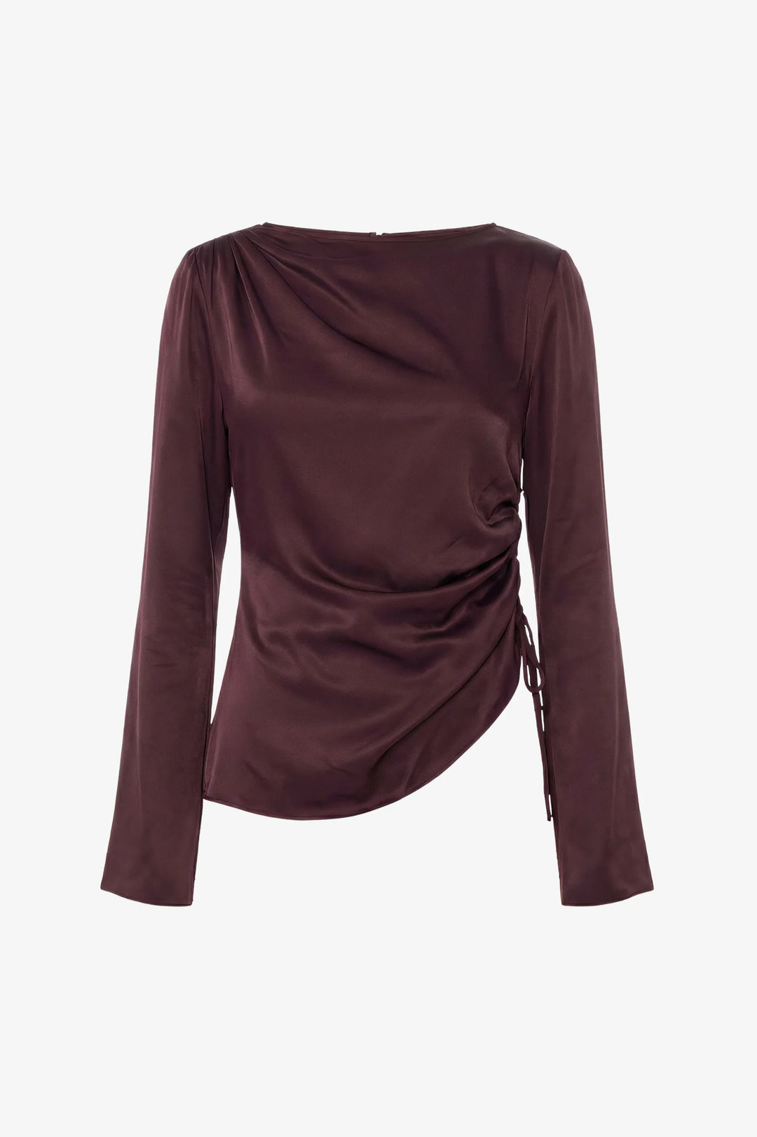 Cilina Long Sleeve Ruched Top - Garnet