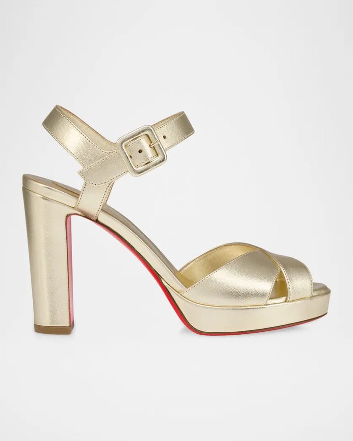 Cora 100 mm Sandals - Lamb nappa leather Gold