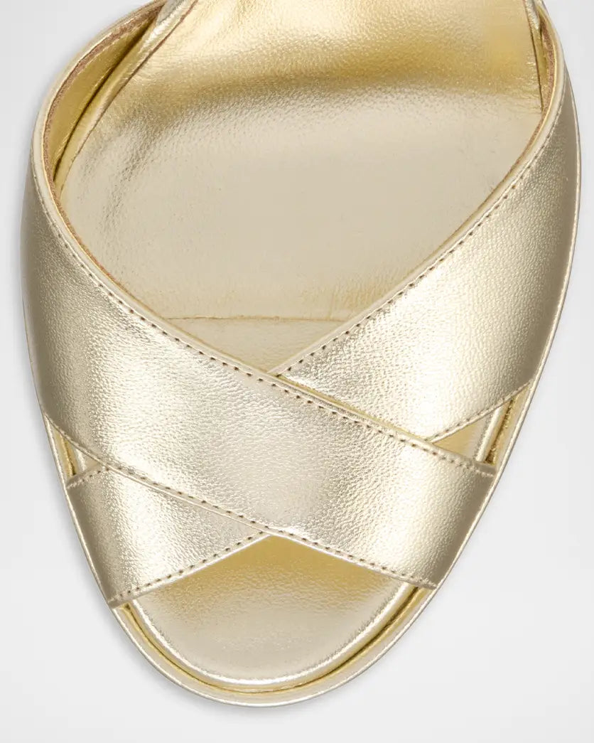Cora 100 mm Sandals - Lamb nappa leather Gold