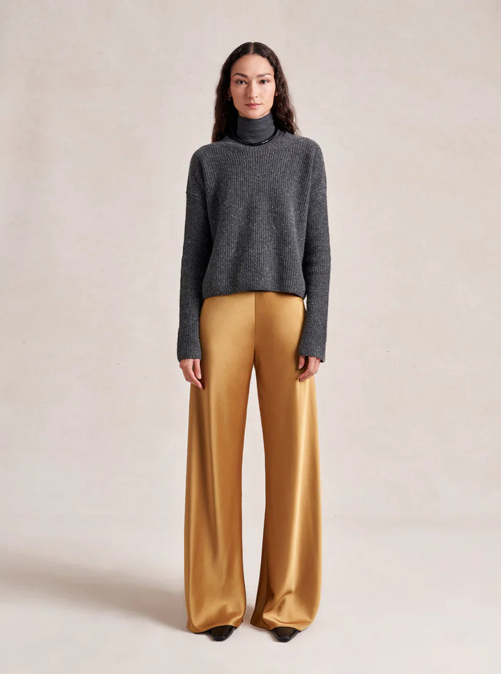 SATIN COLBY PANT - Mustard