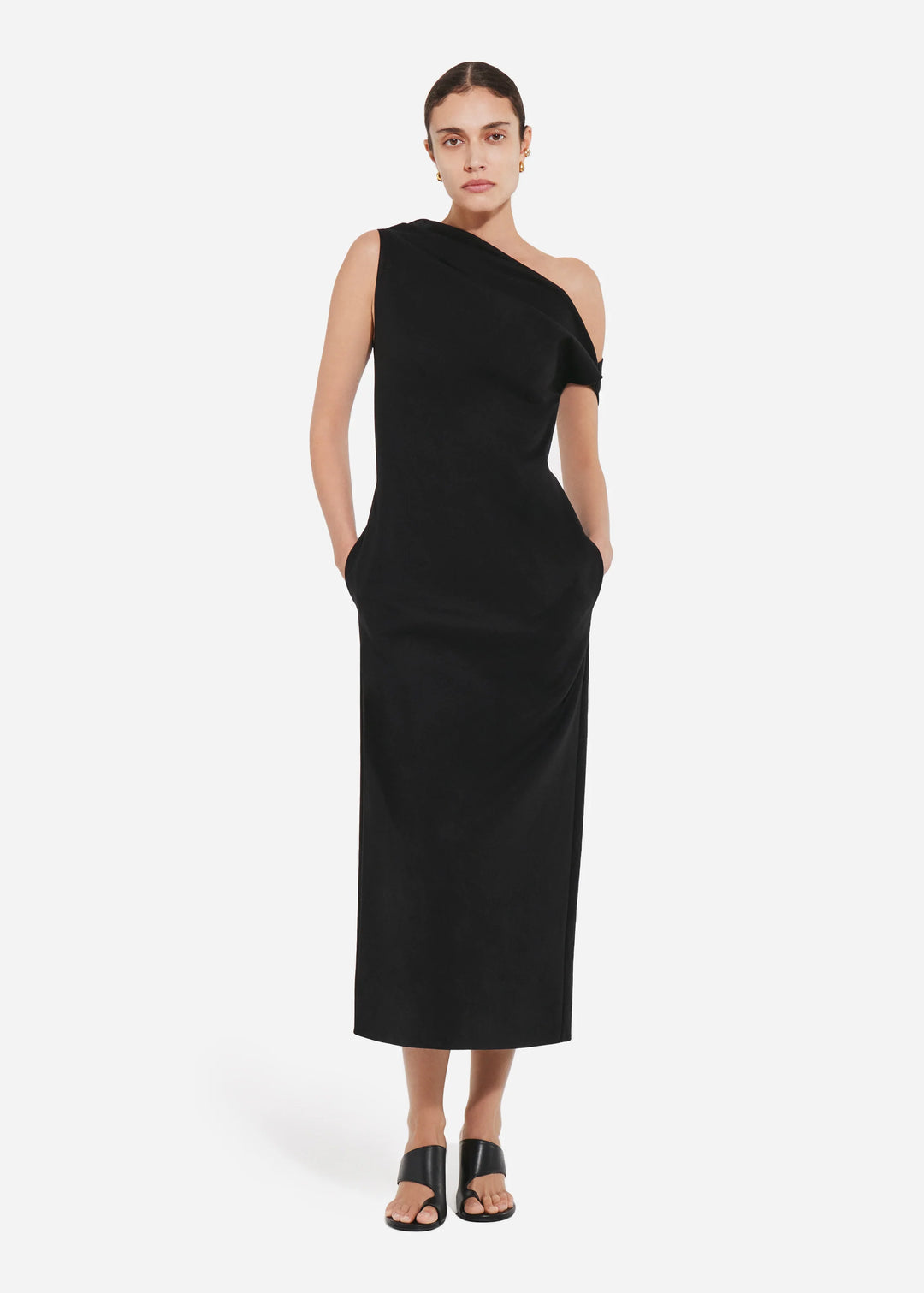 Draped Back Dress - Black