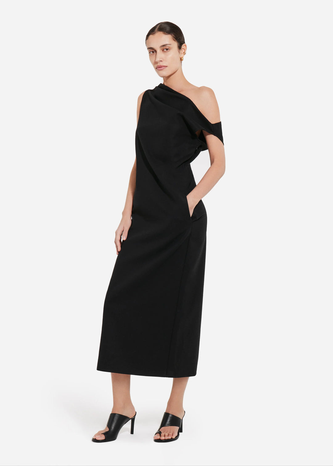 Draped Back Dress - Black