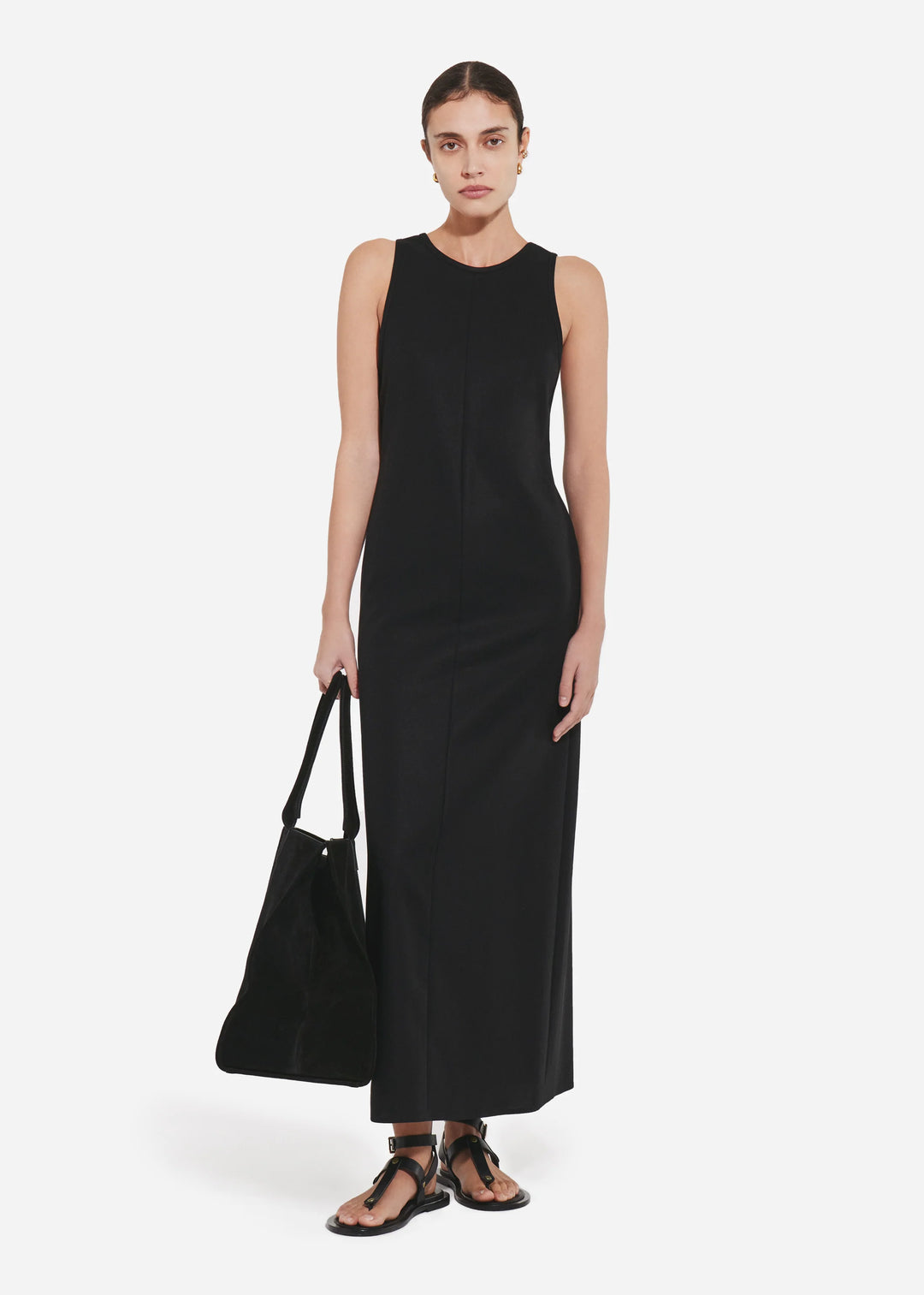 Racer Back Tank Dress - Black