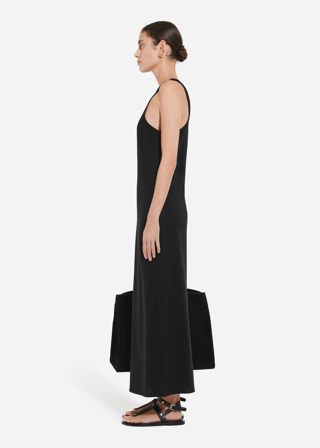 Racer Back Tank Dress - Black