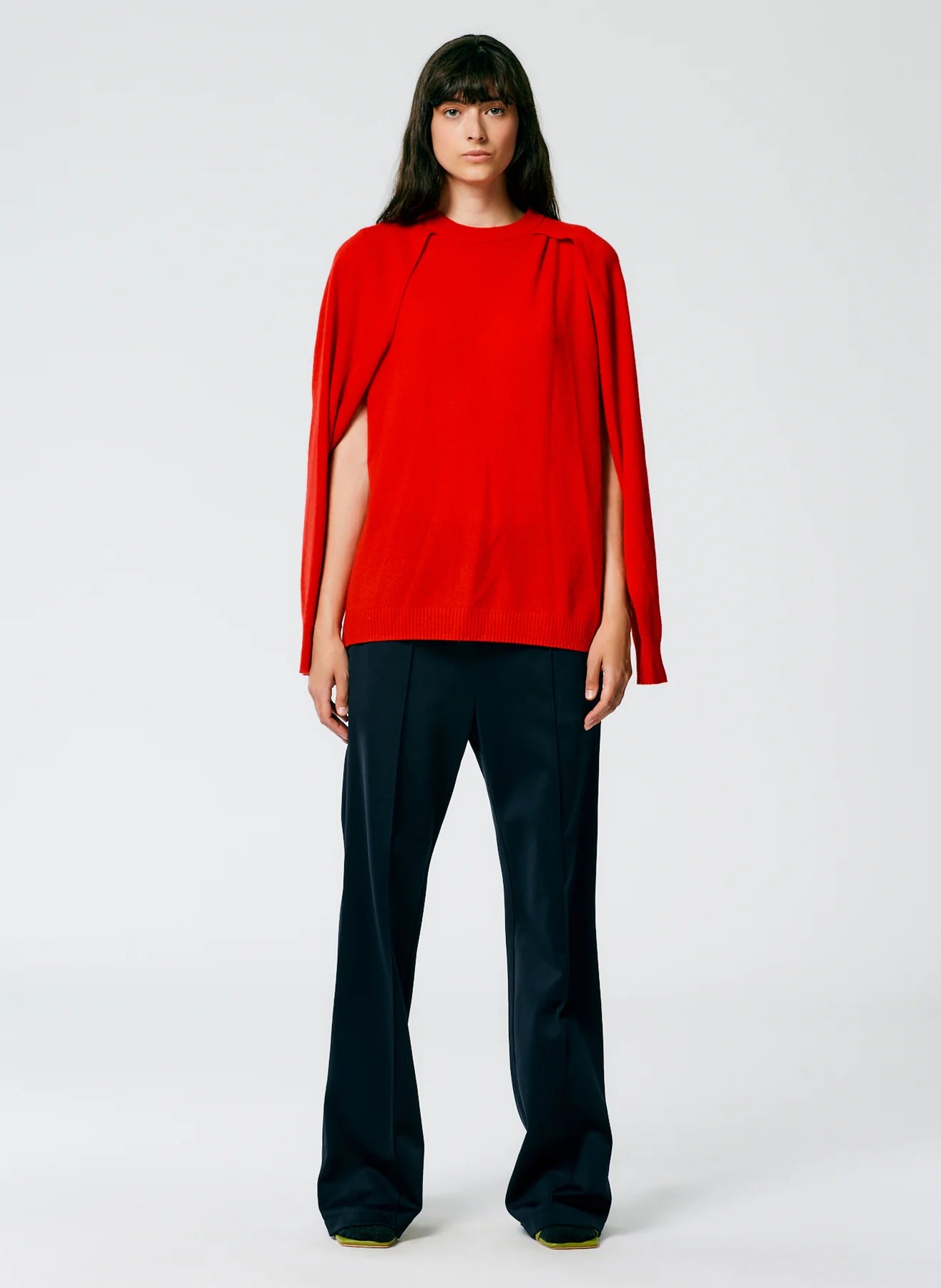 Feather Weight Cashmere Easy Cocoon Tunic - Red
