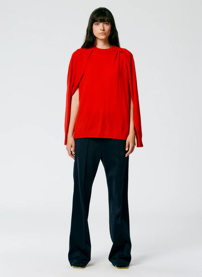 Feather Weight Cashmere Easy Cocoon Tunic - Red