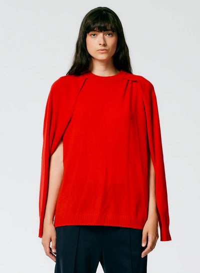 Feather Weight Cashmere Easy Cocoon Tunic - Red