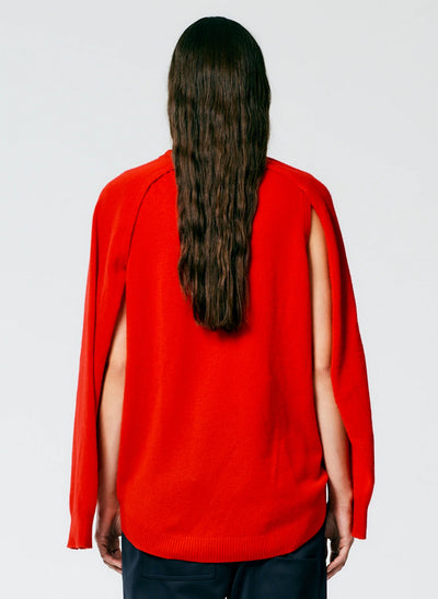 Feather Weight Cashmere Easy Cocoon Tunic - Red