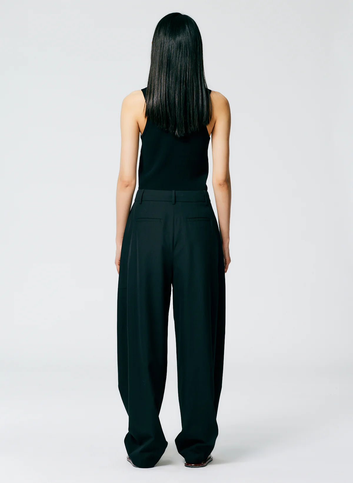 Refined Wool Tricotine Suiting Simon Trouser - Black