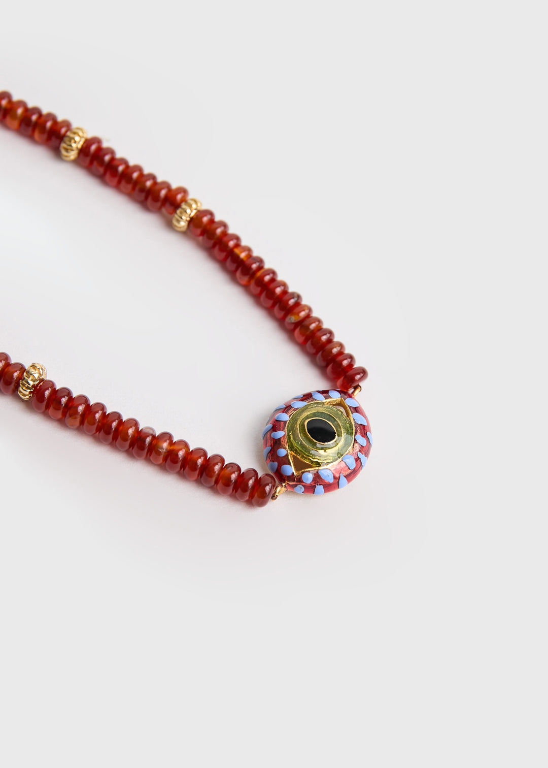 Cat Eye Midi Drops Burgundy Necklace
