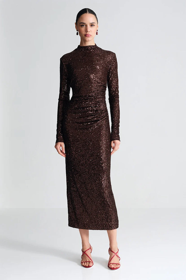 Ryan Dress - Brown Sequins