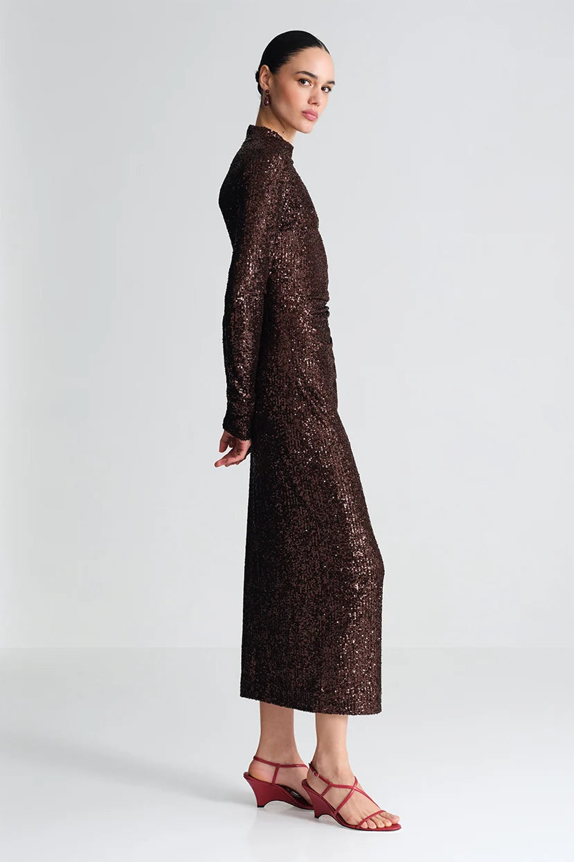 Ryan Dress - Brown Sequins