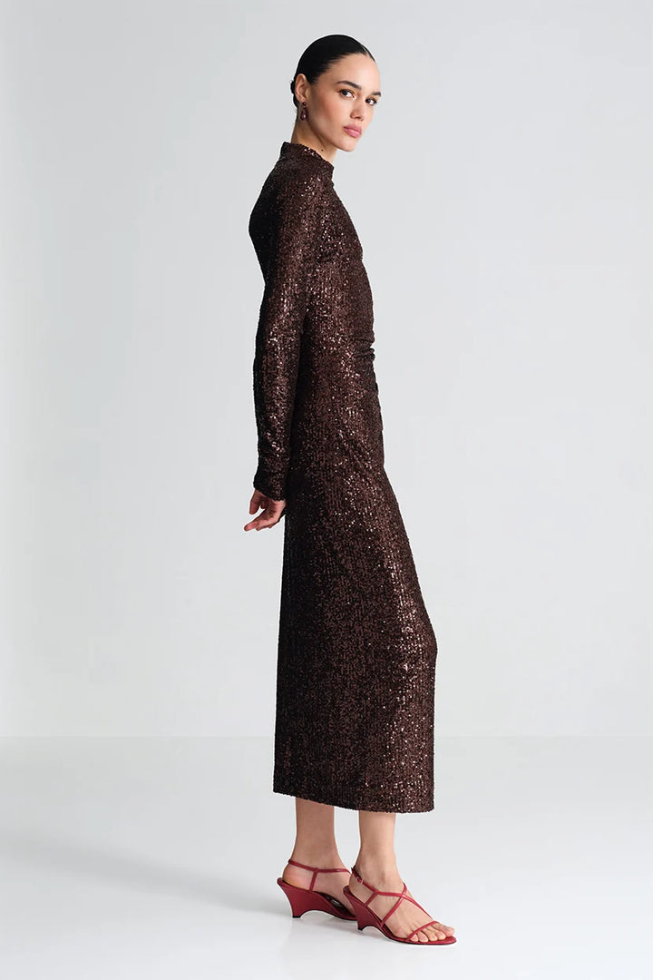 Ryan Dress - Brown Sequins