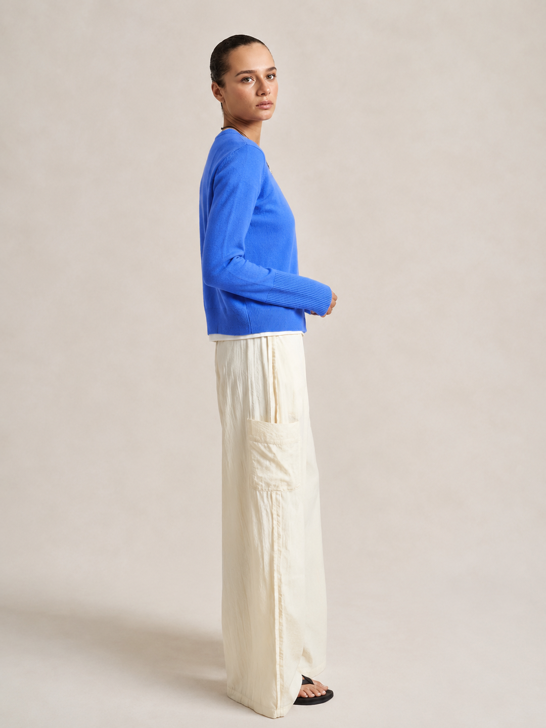 Lean Lines Cashmere Cardigan - Cadet Blue