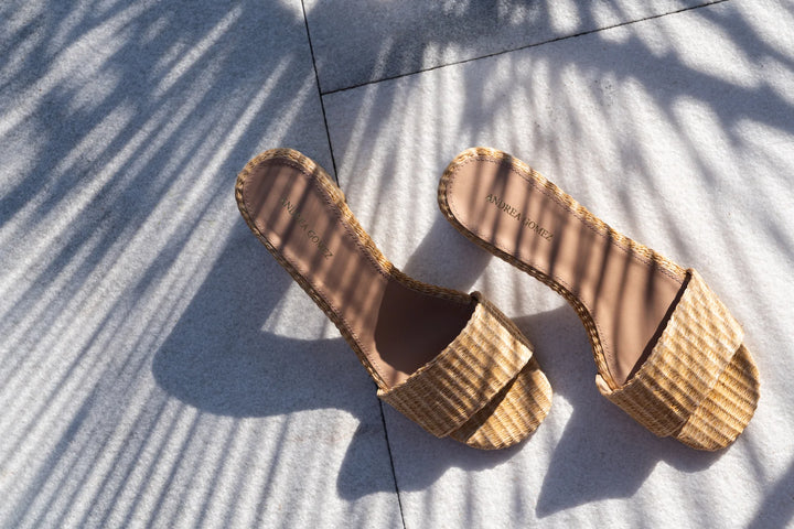 Claudia Natural Raffia Mule - Rattan